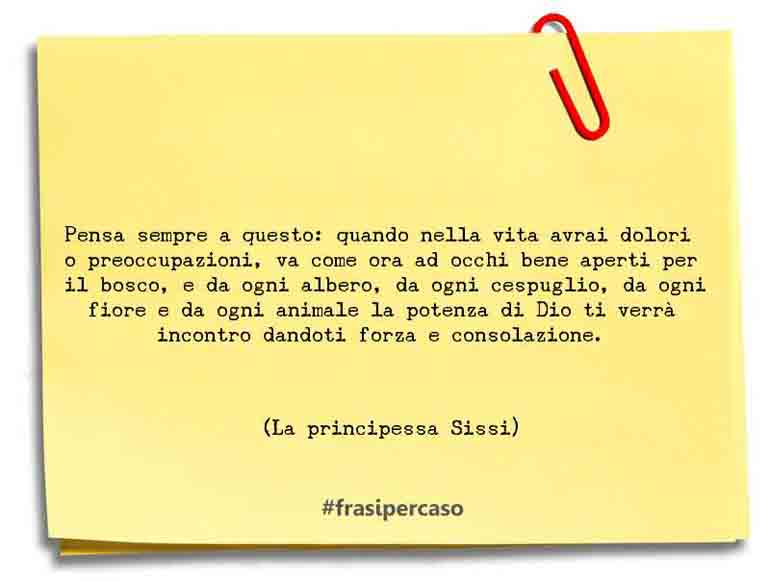 Una citazione di La principessa Sissi by FrasiPerCaso.it