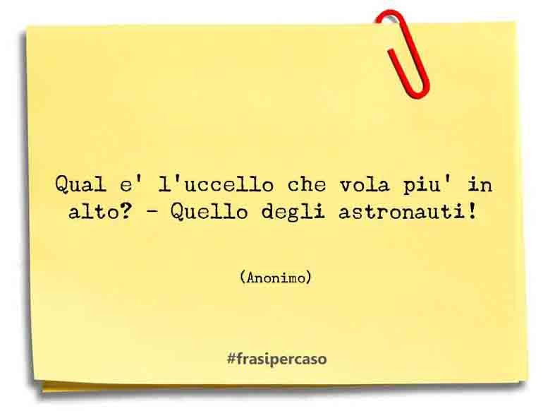 Qual e' l'uccello che vola piu' in alto? - Quello degli astronauti!